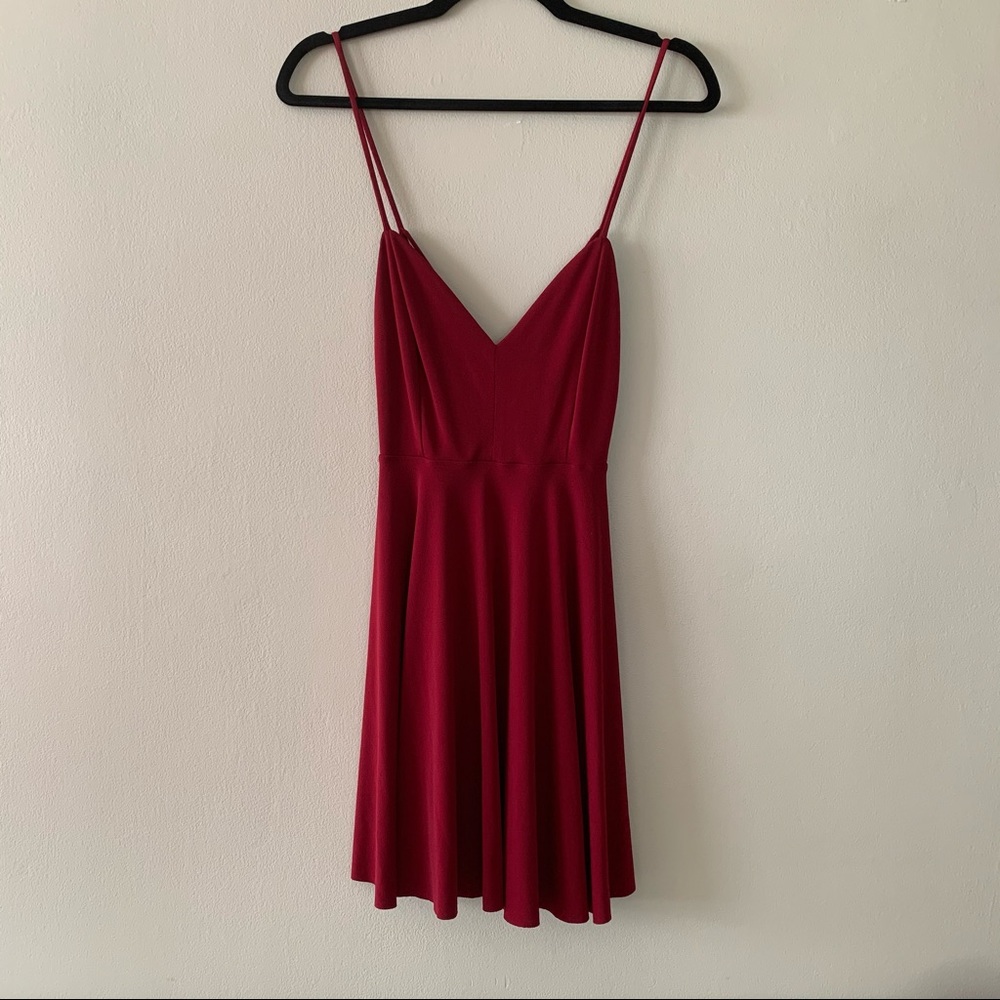 Kimchi Blue Strappy Cross Back Maroon Dress